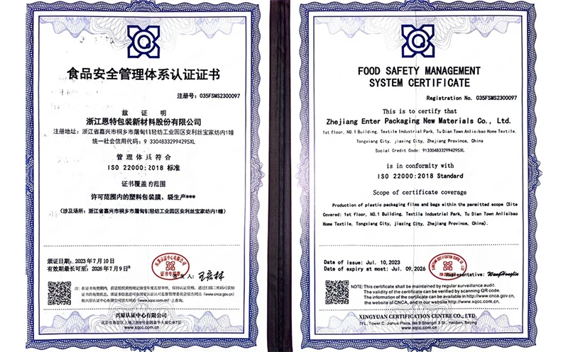 Certification ISO 22000